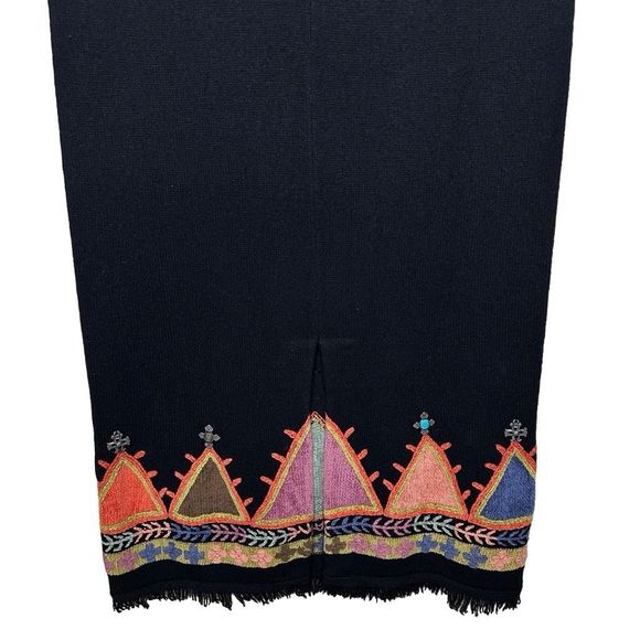 Double D Ranch Multicolor Embroidered Embellished Lambswool Blend Skirt Womens S - Picture 7 of 9